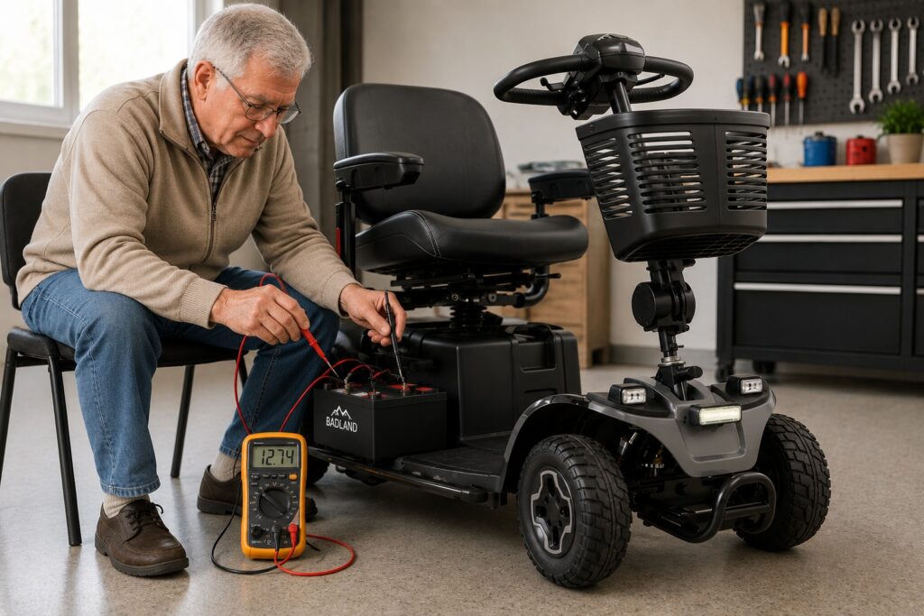 how to use a multi-meter to test a mobility scooter