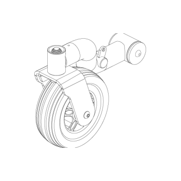 Pride Jazzy 614/614HD Front Left Caster Arm Assembly w/ Wheel