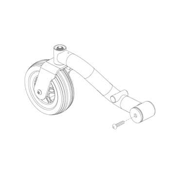 Pride Jazzy 614 HD Rear Right Caster Arm Assembly w/ Wheel