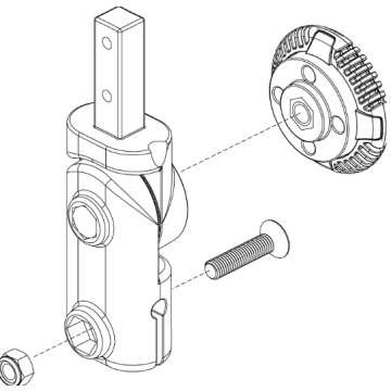 Pride Revo 2.0 Tiller Adjustment Assembly