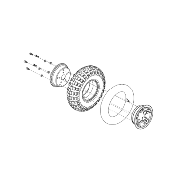Quantum R-Trak, 4Front, 4Front 2/HD, Q6 Edge 3 & Q6 Edge 2 14"x4" Pneumatic Drive Wheel Assembly