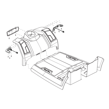 Pride Zero Turn 10 (ZT-10) Complete Front Body Shroud with Lights