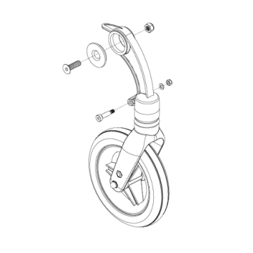 Pride Jazzy Passport Complete Front Fork Caster with Wheels