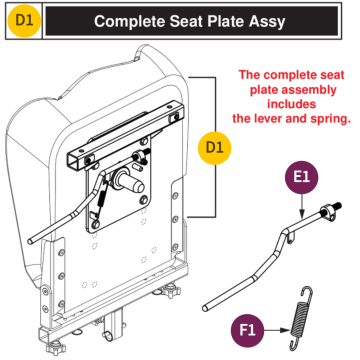 Pride Jazzy EVO (613/614/614HD) Seat Plate Assembly