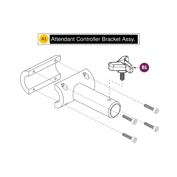 Pride Jazzy Carbon Attendant Control Bracket Assembly