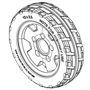 Pride Pursuit 2 (SC7132) Front or Rear Pneumatic Wheel Assembly