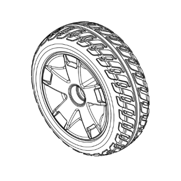 Pride Maxima (SC900/SC940) 10.75x3.6 Flat-Free Black Rear Wheel Assembly