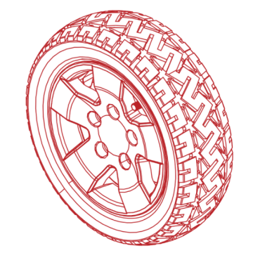 Pride PX4 Front or Rear Wheel Assembly