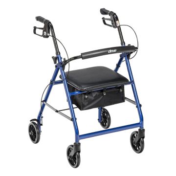 Aluminum Rollator, 6 Casters Blue Right Beauty