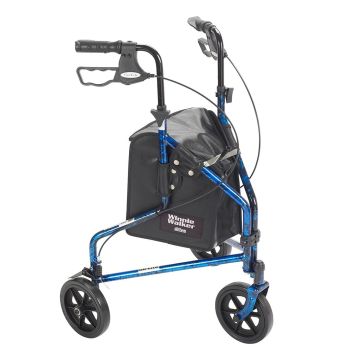 Deluxe 3 Wheel Aluminum Rollator, 7.5 Casters Blue Flame Right Beauty