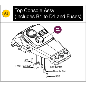 Pride Baja Bandit (BA140) Top Console Assembly