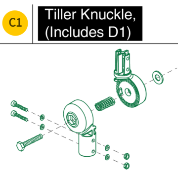 Pride Go-Go ES & Travel Pro Tiller Knuckle Assembly