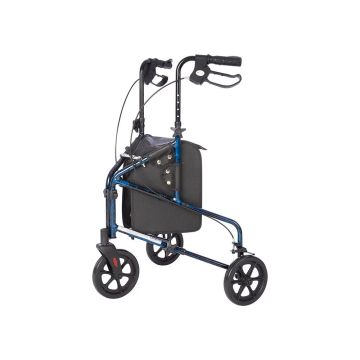 Rhythm Healthcare Rally Lite - Aluminum 3 Wheel Walker with Tote Laser Blue