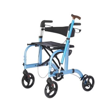 Rhythm Healthcare Translator - Rollator and Transport Chair - 2 in 1 Blue Left Beauty