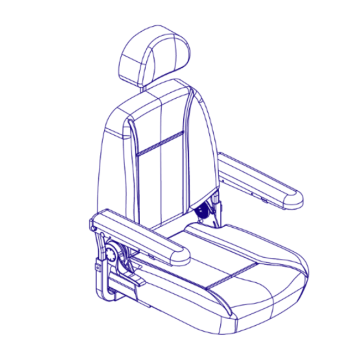 Jazzy Elite HD, Elite 14 and 600 ES 20"W x 18"20"D Black Vinyl Hi-Back Seat Assembly