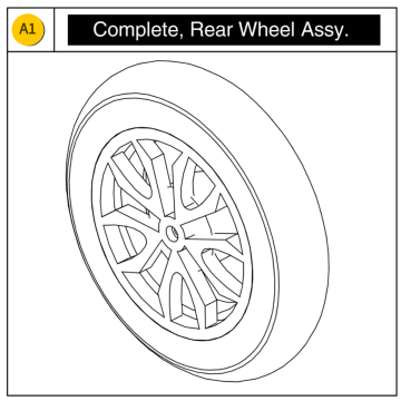 Pride Raptor (R3-1700) & Baja Raptor 2 (BA300) 16" Rear Wheel Assembly 