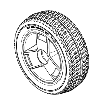 Pride Go-Go Elite Traveller (SC40E/SC44E) 8"x2.50" Foam-Filled Rear Wheel Assembly   