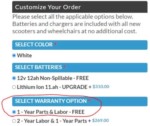 Mobility Direct Warranty Option
