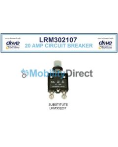 Drive Medical Spitfire EX and EX2 20 Amp Circuit Breaker with Screw Terminals