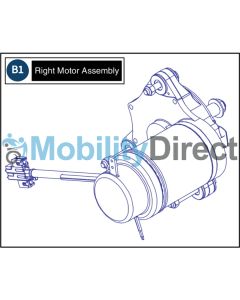 Pride Jazzy ZT8, ZT10 Right Motor Assembly